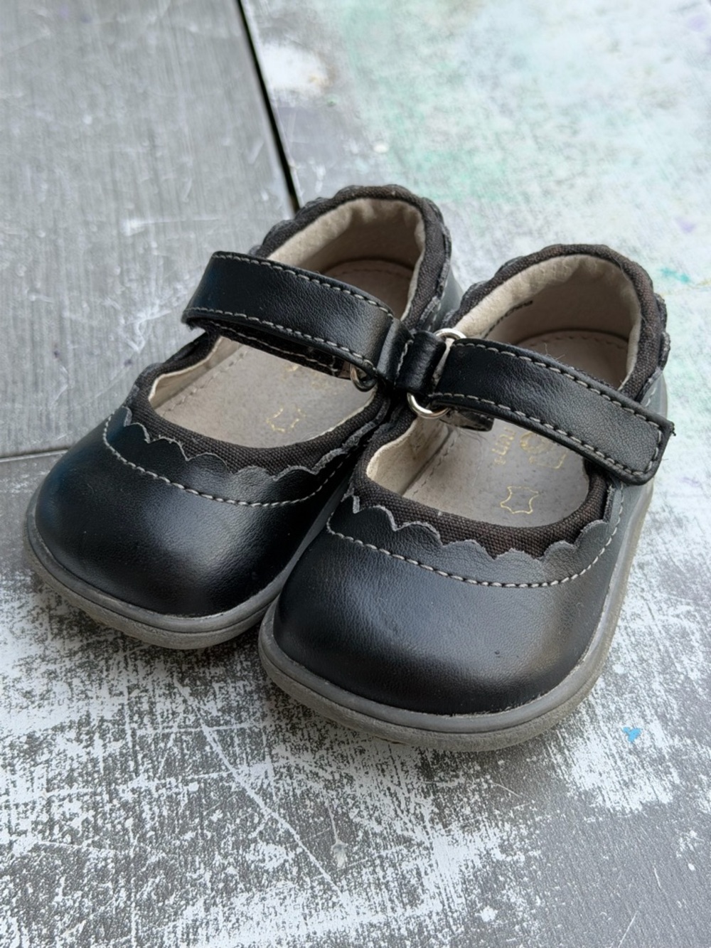See Kai run baby infant Black Mary Jane Dress Shoes with Strap